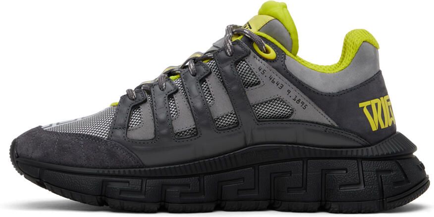 Versace Gray & Green Trigreca Sneakers - Picture 3