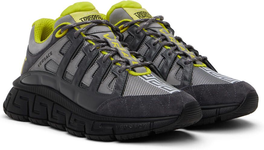 Versace Gray & Green Trigreca Sneakers