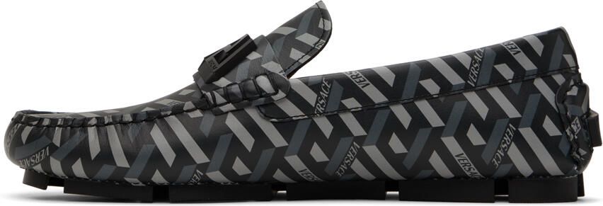Versace Gray La Greca Loafers - Picture 3