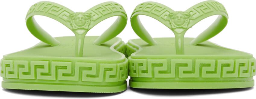 Versace Green Greca Sandals - Picture 3