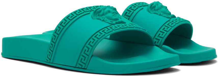 Versace Green Palazzo Slides - Picture 2