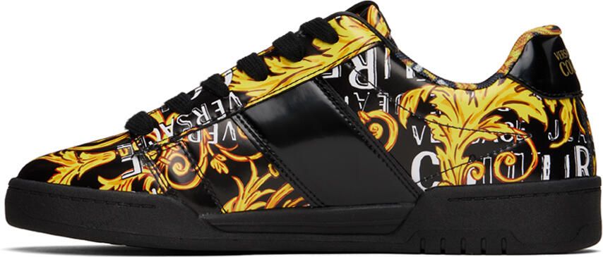 Versace Jeans Couture Black & Gold Brooklyn Sneakers - Picture 3