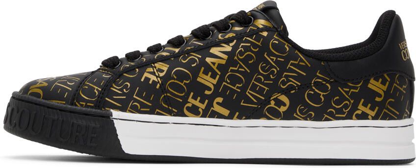 Versace Jeans Couture Black & Gold Court 88 Sneakers - Picture 3