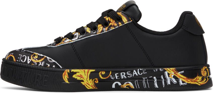 Versace Jeans Couture Black & Gold Court 88 Sneakers - Picture 3
