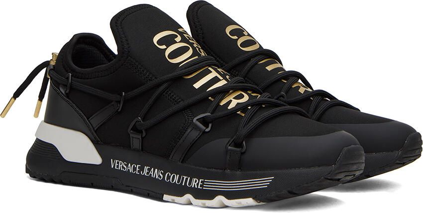 Versace Jeans Couture Black & Gold Dynamic Sneakers - Picture 2