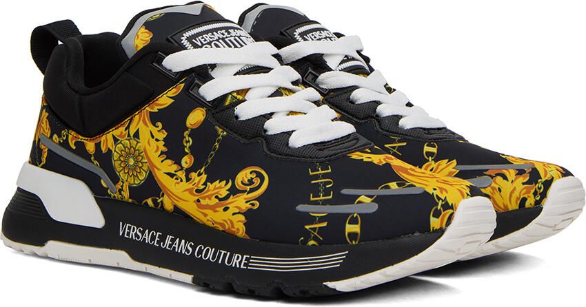 Versace Jeans Couture Black & Gold Dynamic Sneakers - Picture 2