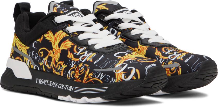Versace Jeans Couture Black & Gold Dynamic Sneakers - Picture 2