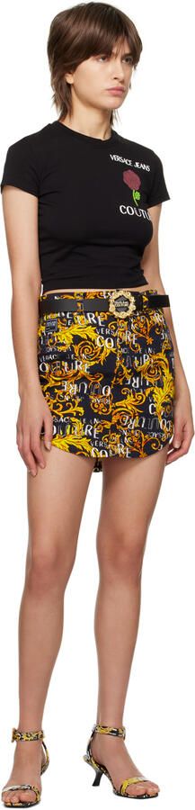 Versace Jeans Couture Black & Gold Fiona Heeled Sandals - Picture 4