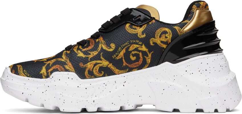 Versace Jeans Couture Black & Gold Printed Sneakers - Picture 3