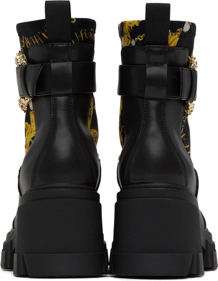 Versace Jeans Couture Black & Gold Sophie Boots - Picture 3