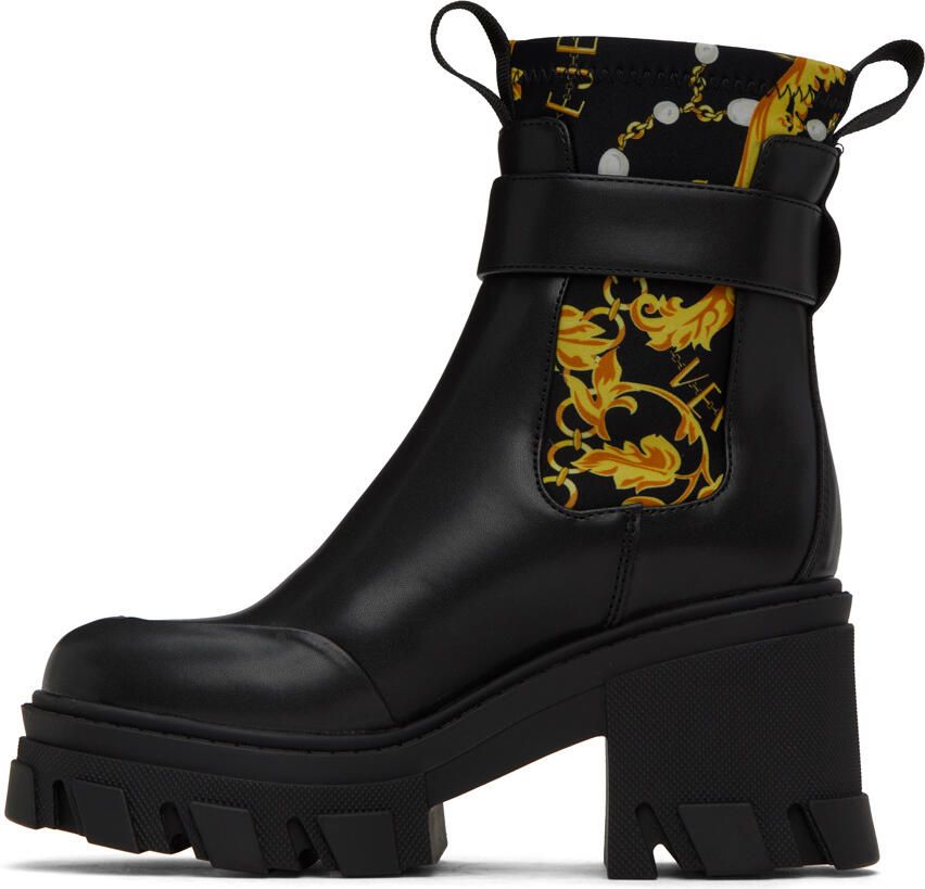 Versace Jeans Couture Black & Gold Sophie Boots - Picture 2