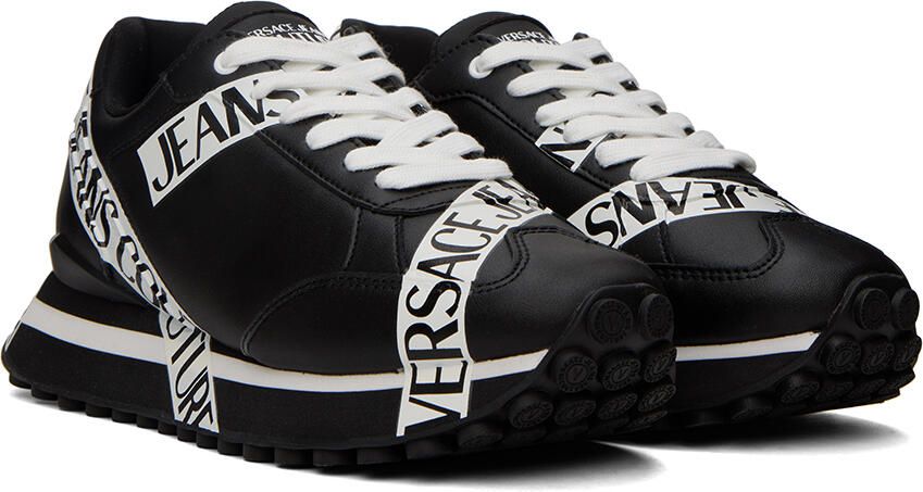 Versace Jeans Couture Black & White Spyke Sneakers - Picture 2