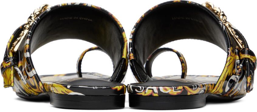 Versace Jeans Couture Black & Yellow Millie Sandals
