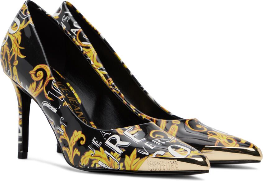 Versace Jeans Couture Black & Yellow Scarlett Heels - Picture 2