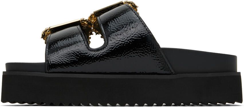 Versace Jeans Couture Black Arizona Flat Sandals - Picture 3