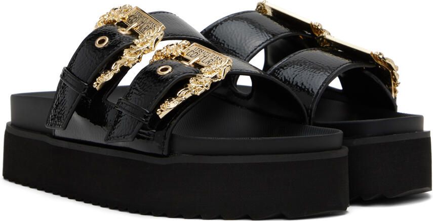 Versace Jeans Couture Black Arizona Flat Sandals - Picture 2
