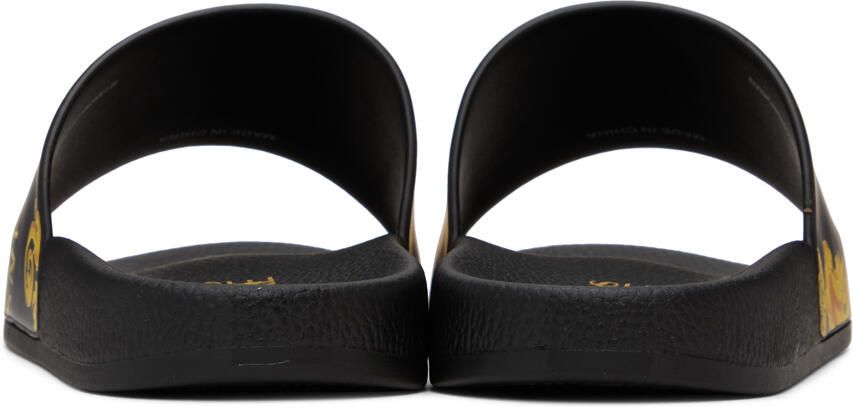 Versace Jeans Couture Black Barocco Slides