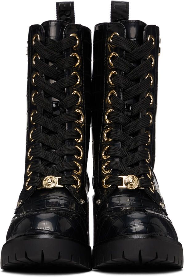 Versace Jeans Couture Black Croc Mia Boots - Picture 2
