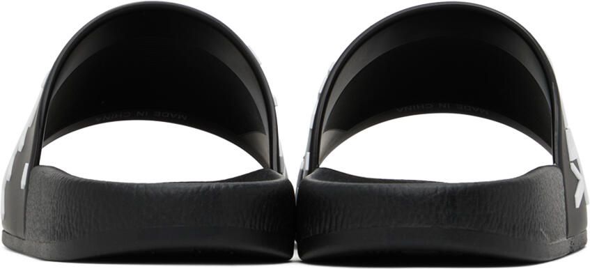 Versace Jeans Couture Black Embossed Pool Slides