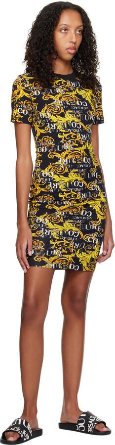 Versace Jeans Couture Black Embossed Pool Slides - Picture 4