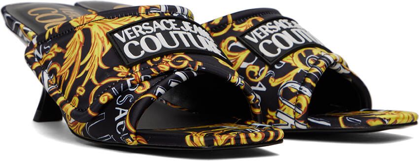 Versace Jeans Couture Black & Gold Arizona Sandals - Picture 2