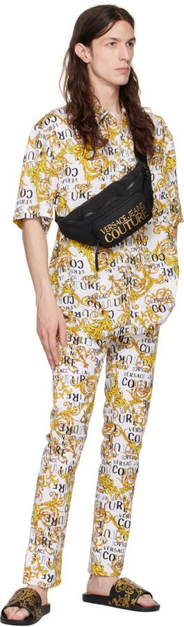 Versace Jeans Couture Black Graphic Slides - Picture 4