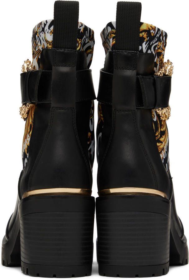 Versace Jeans Couture Black Leather Ankle Boots - Picture 3