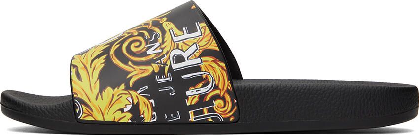 Versace Jeans Couture Black Logo Couture Slides - Picture 4
