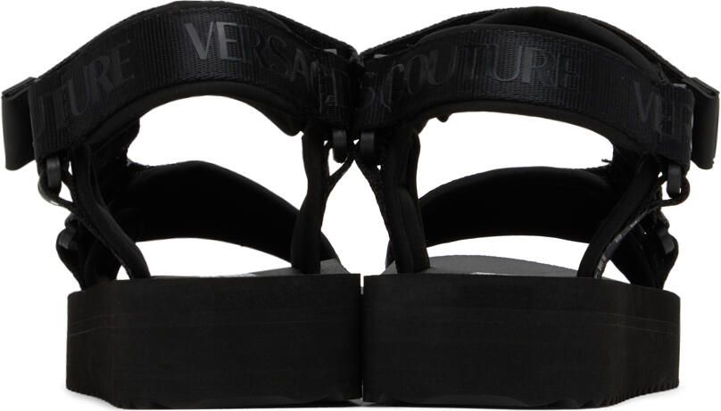 Versace Jeans Couture Black Platform Flat Sandals - Picture 2
