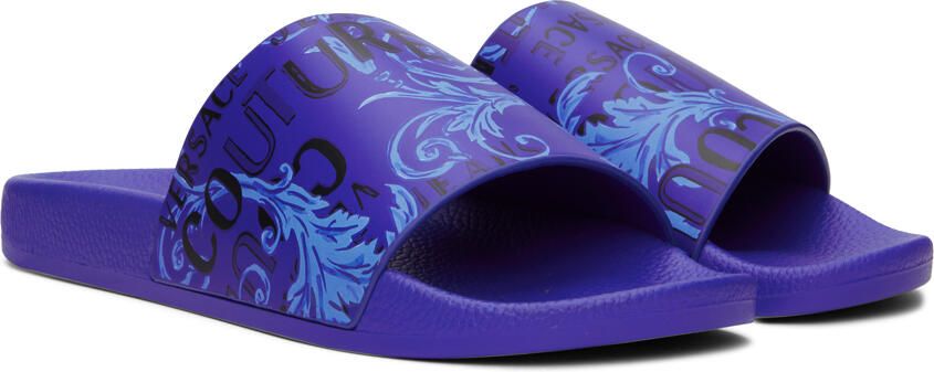 Versace Jeans Couture Blue Logo Couture Slides - Picture 2