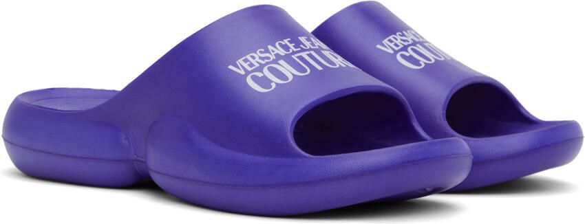 Versace Jeans Couture Blue Tago Logo Slides - Picture 2