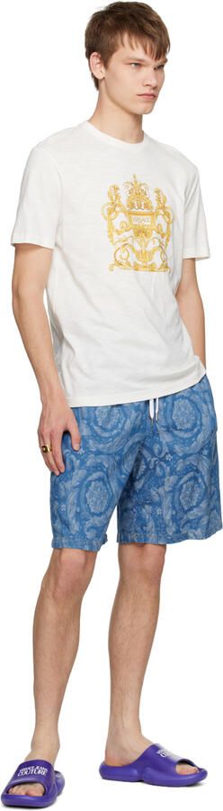 Versace Jeans Couture Blue Tago Logo Slides - Picture 4