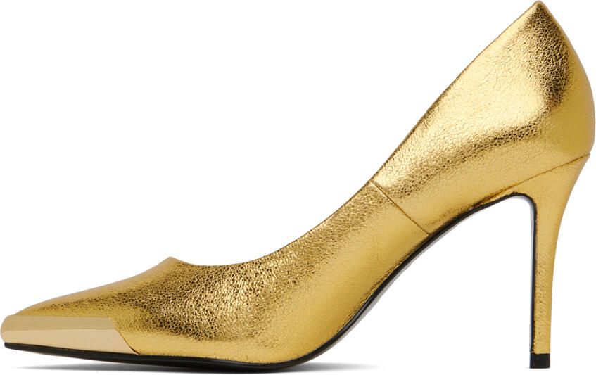 Versace Jeans Couture Gold Crackle Heels - Picture 3