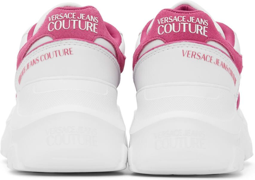 Versace Jeans Couture Off-White & Pink Speedtrack Low Sneakers - Picture 2