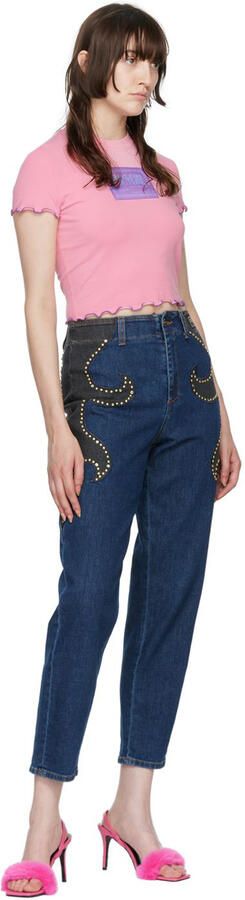 Versace Jeans Couture Pink Fur Emily Heeled Sandals - Picture 4