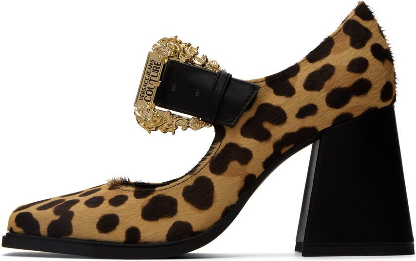 Versace Jeans Couture Tan Alicia Mary Jane Heels - Picture 3