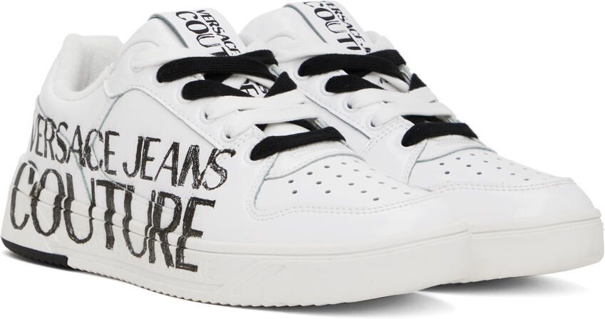 Versace Jeans Couture White & Black Printed Sneakers - Picture 2