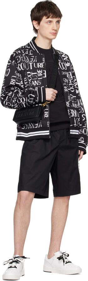 Versace Jeans Couture White & Black Printed Sneakers - Picture 4