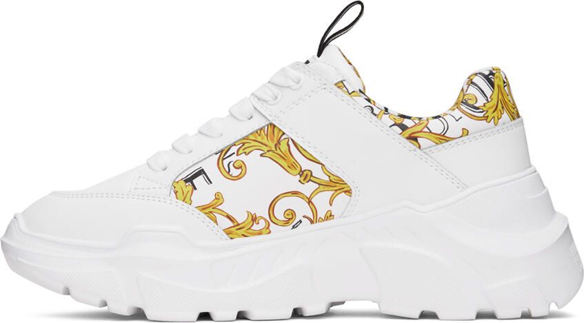 Versace Jeans Couture White & Gold Speedtrack Sneakers - Picture 3