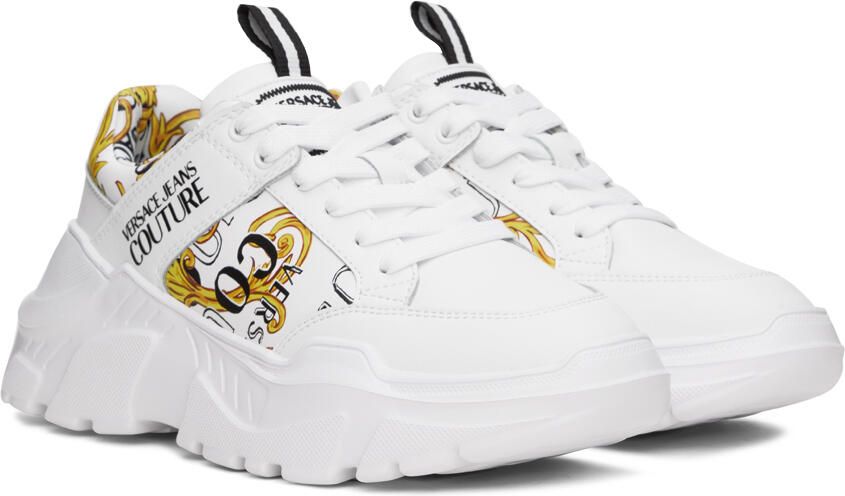 Versace Jeans Couture White & Gold Speedtrack Sneakers