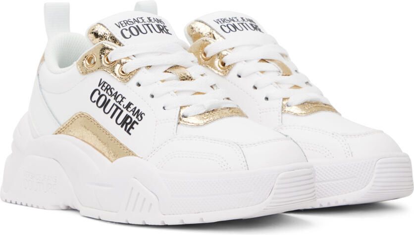 Versace Jeans Couture White & Gold Stargaze Sneakers - Picture 2
