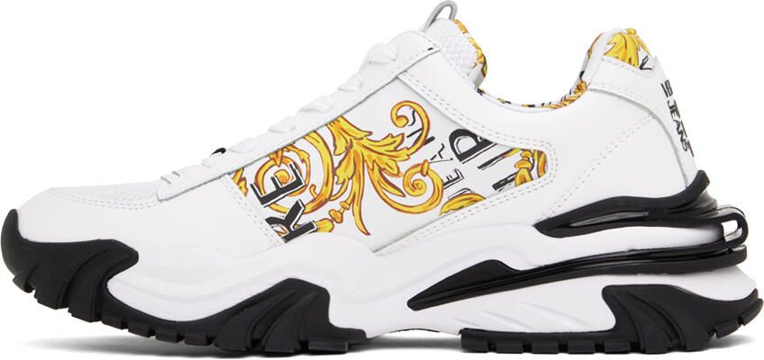 Versace Jeans Couture White & Gold Trail Trek Sneakers - Picture 3