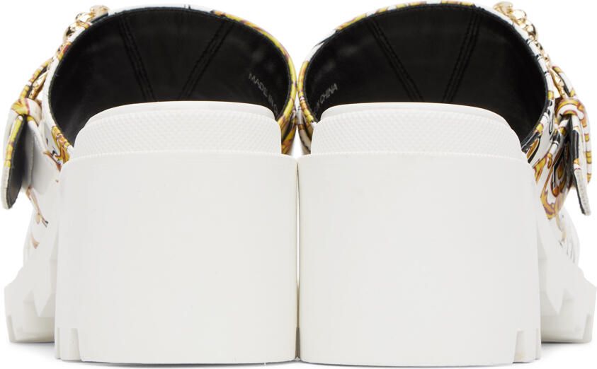 Versace Jeans Couture White & Gold Winny Heeled Sandals