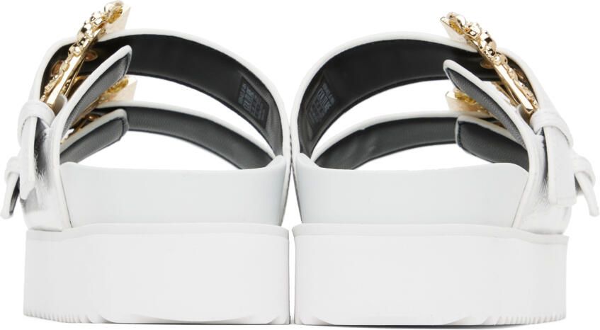 Versace Jeans Couture White Arizona Flat Sandals