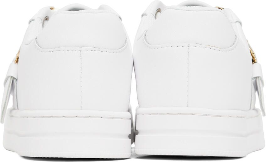 Versace Jeans Couture White Baroque Buckle Sneakers