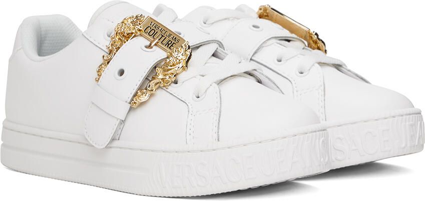 Versace Jeans Couture White Baroque Buckle Sneakers - Picture 2