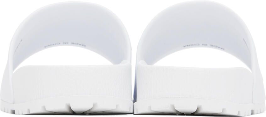 Versace Jeans Couture White Embossed Pool Slides