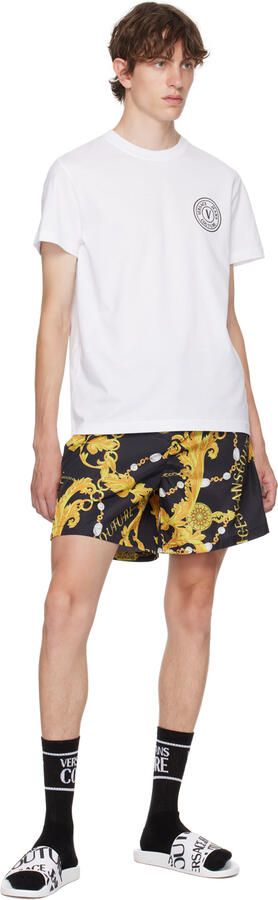 Versace Jeans Couture White Logo Slides - Picture 3