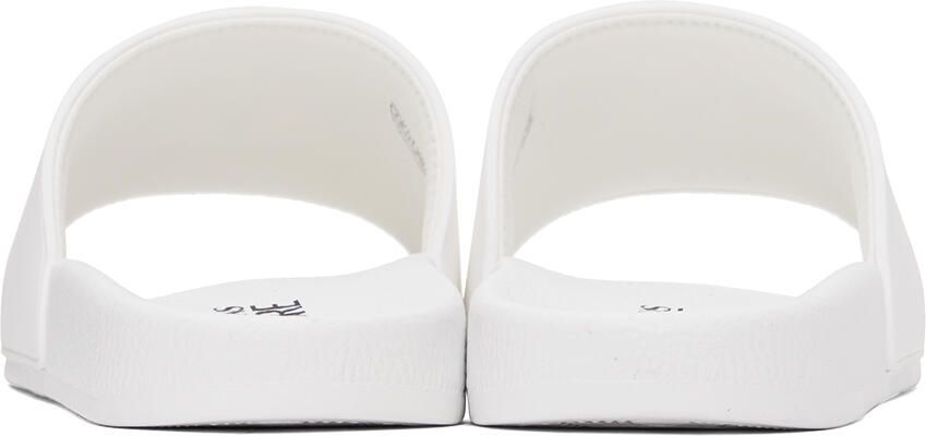 Versace Jeans Couture White V-Emblem Slides