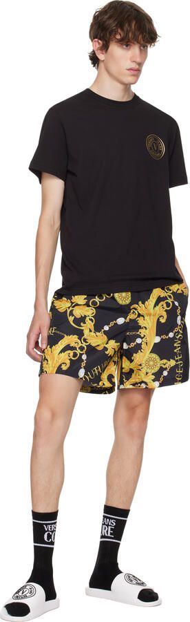 Versace Jeans Couture White V-Emblem Slides - Picture 3